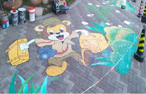 道孚夏季画地面彩绘会遇到的问题