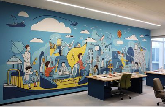 道孚办公室墙绘的特点。