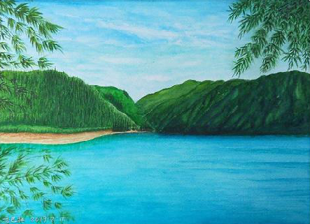 道孚在墙绘中，如何绘画绿水青山？