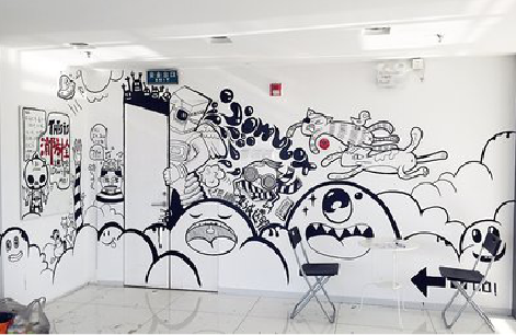 道孚手绘墙并非传统涂鸦。